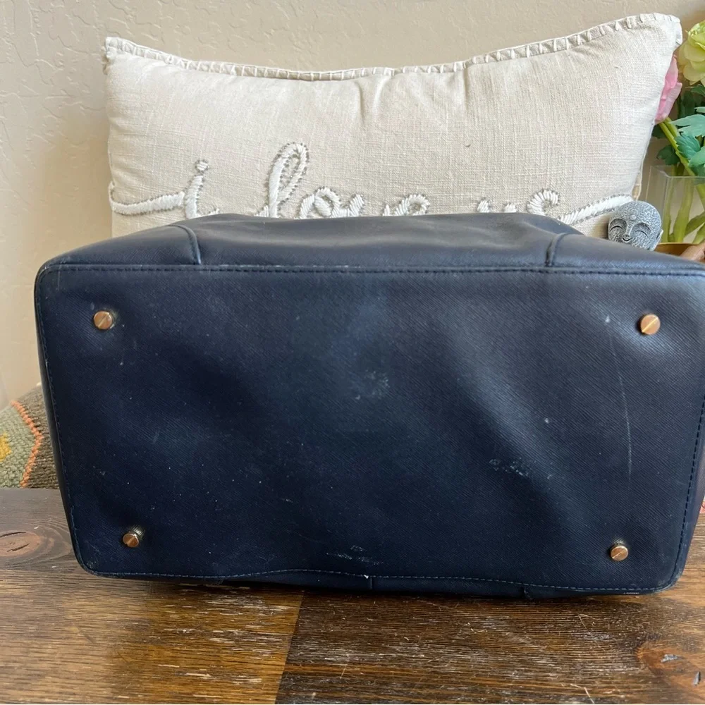 Tory Burch $698 Robinson Bowley Satchel Navy Saffiano Leather (No Long Strap)